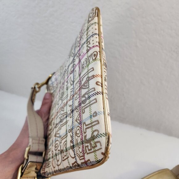 Coach Tattersall Gold Leather Crosssbody Bag Purse - Picture 3 of 9